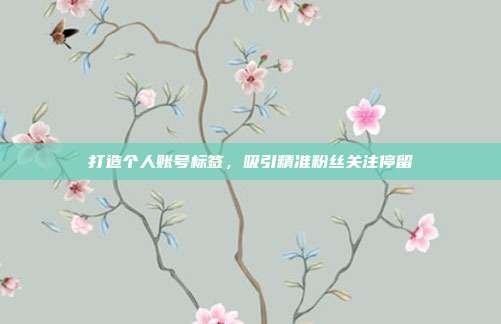 打造个人账号标签，吸引精准粉丝关注停留