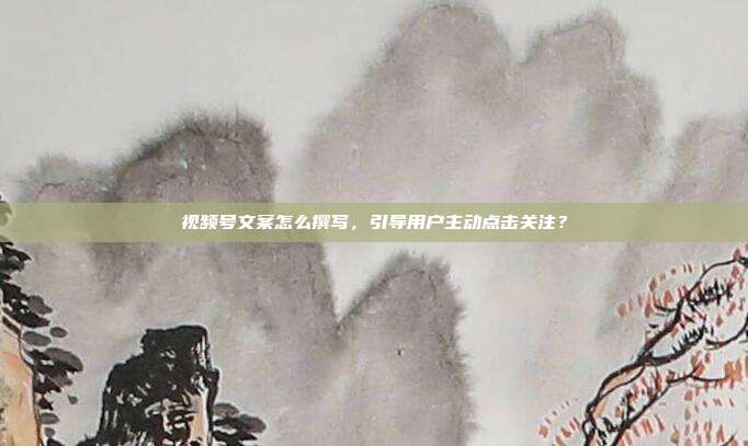 视频号文案怎么撰写，引导用户主动点击关注？