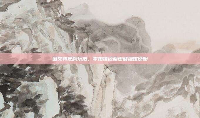 图文转视频玩法，零拍摄经验也能稳定涨粉