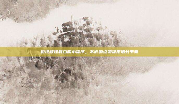 短视频挂载合规小程序，不影响点赞稳定增长节奏