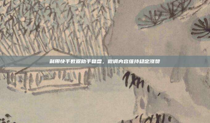 利用快手数据助手复盘,微调内容维持稳定涨赞