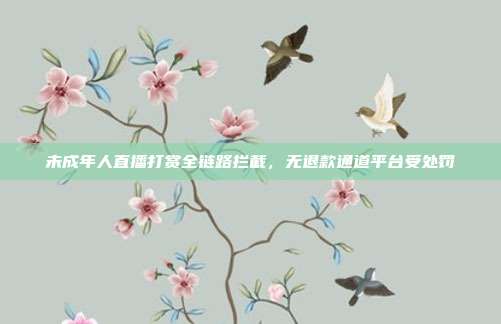 未成年人直播打赏全链路拦截，无退款通道平台受处罚