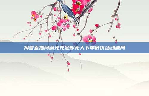 抖音直播间曝光充足却无人下单低价活动破局