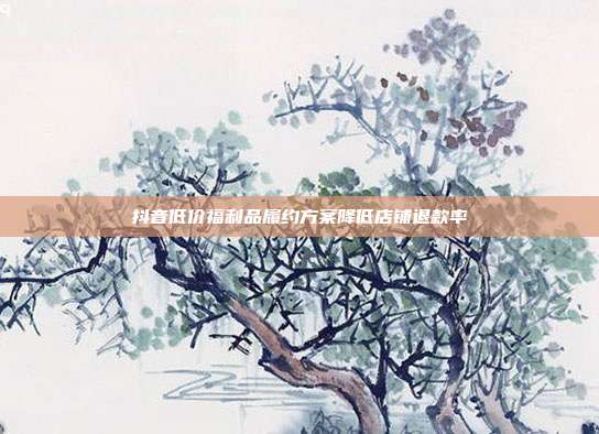 抖音低价福利品履约方案降低店铺退款率
