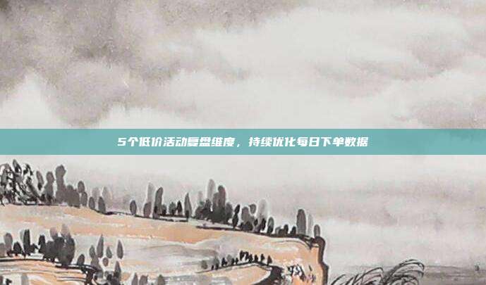 5个低价活动复盘维度，持续优化每日下单数据