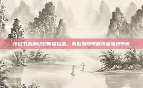 小红书频繁收到限流提醒,调整创作恢复快速涨粉节奏