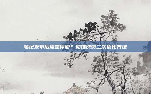 笔记发布后流量停滞?助推涨赞二次优化方法
