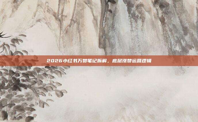2026小红书万赞笔记拆解，底层涨赞运营逻辑