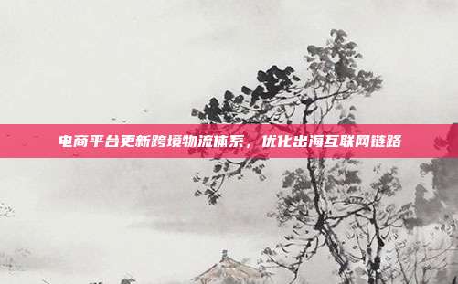 电商平台更新跨境物流体系，优化出海互联网链路