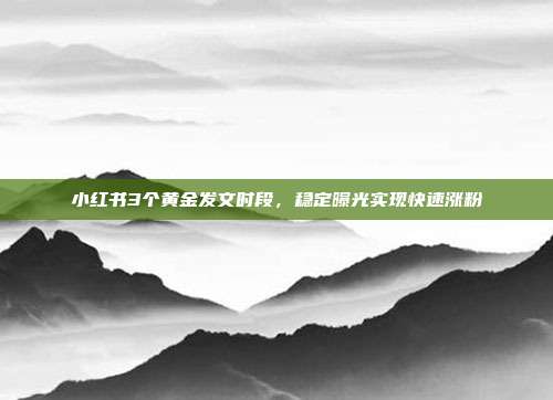小红书3个黄金发文时段,稳定曝光实现快速涨粉