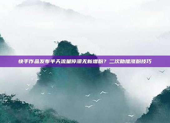 快手作品发布半天流量停滞无新增粉？二次助推涨粉技巧