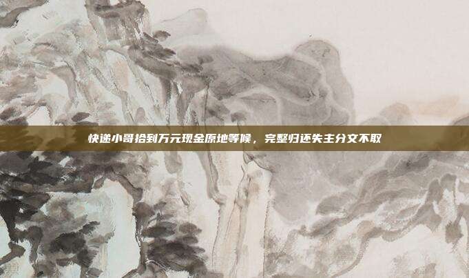 快递小哥拾到万元现金原地等候，完整归还失主分文不取