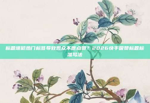 标题堆砌热门标签导致观众不愿点赞？2026快手吸赞标题标准写法