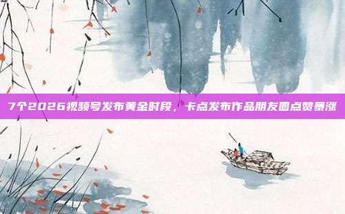 7个2026视频号发布黄金时段，卡点发布作品朋友圈点赞暴涨