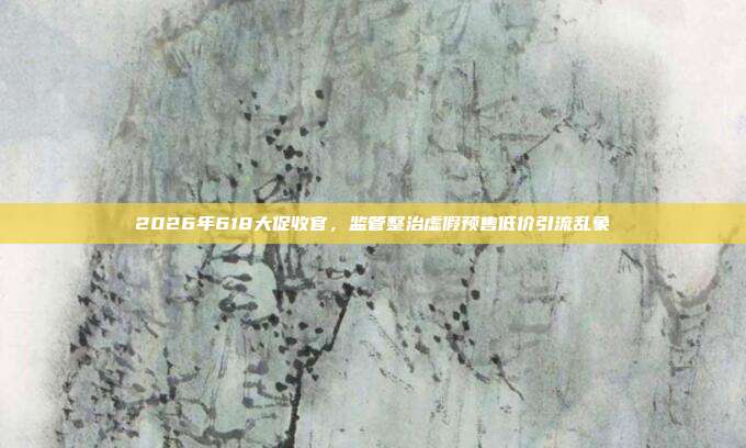 2026年618大促收官，监管整治虚假预售低价引流乱象