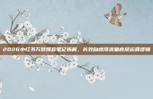 2026小红书万赞爆款笔记拆解,长效自然涨流量底层运营逻辑