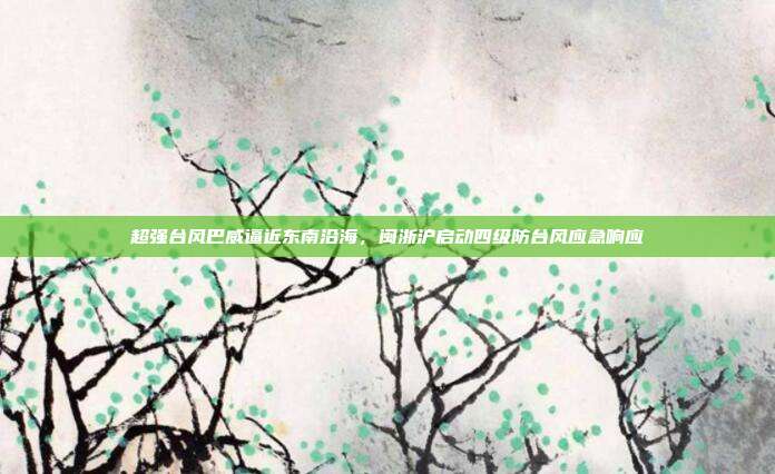 超强台风巴威逼近东南沿海，闽浙沪启动四级防台风应急响应