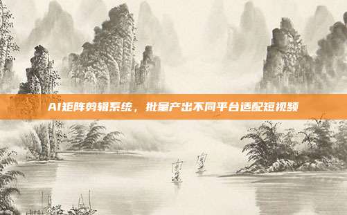 AI矩阵剪辑系统，批量产出不同平台适配短视频