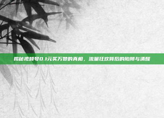 揭秘视频号0.1元买万赞的真相,流量狂欢背后的陷阱与清醒