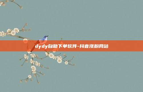 dydy自助下单软件-抖音涨粉网站