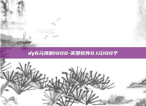 dy6元涨粉1000-买赞软件0.1元100个