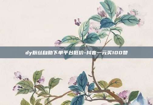 dy粉丝自助下单平台低价-抖音一元买100赞