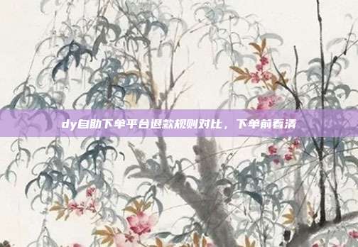 dy自助下单平台退款规则对比，下单前看清