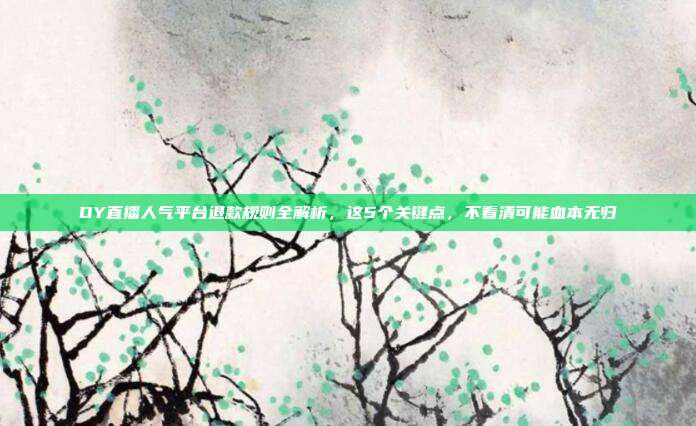 DY直播人气平台退款规则全解析,这5个关键点,不看清可能血本无归