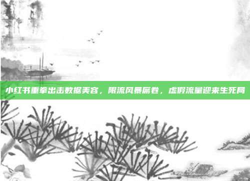 小红书重拳出击数据美容，限流风暴席卷，虚假流量迎来生死局