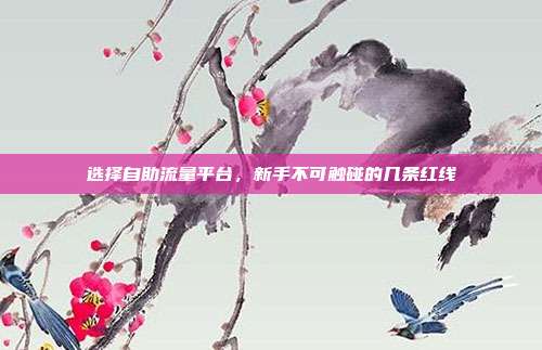 选择自助流量平台,新手不可触碰的几条红线