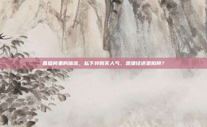 直播间里的暗流,私下转账买人气,是捷径还是陷阱?