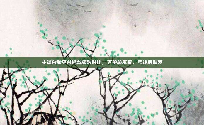 主流自助平台退款规则对比，下单前不看，亏钱后别哭