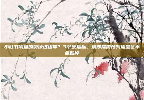 小红书刚爆的赞像过山车？3个硬指标，帮你提前预判流量会不会秒掉