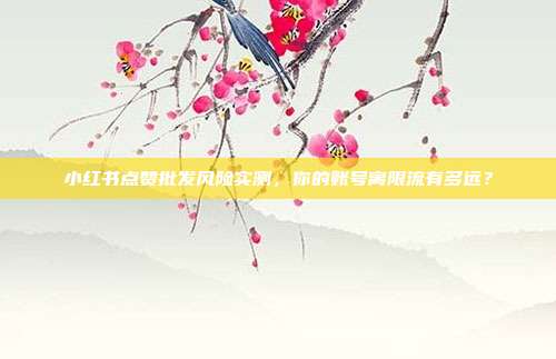 小红书点赞批发风险实测,你的账号离限流有多远?