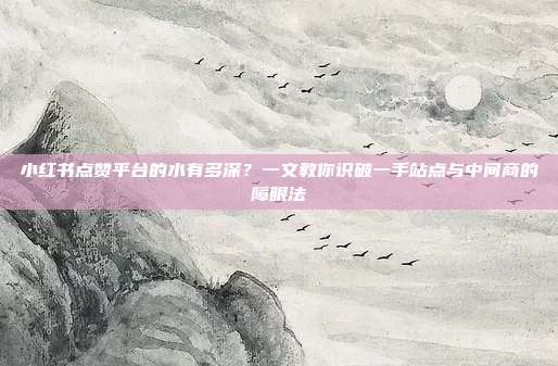 小红书点赞平台的水有多深？一文教你识破一手站点与中间商的障眼法