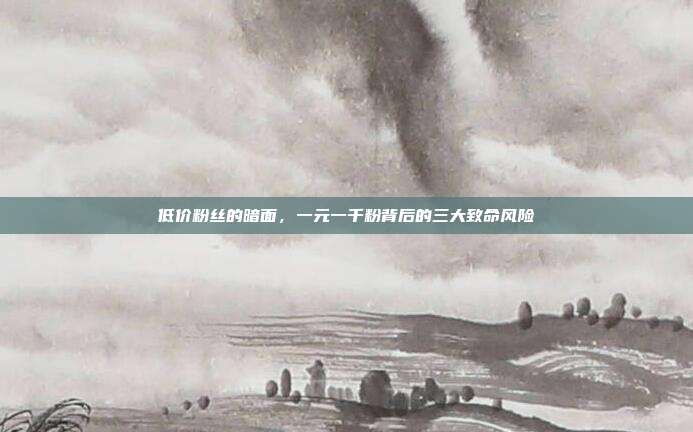 低价粉丝的暗面,一元一千粉背后的三大致命风险