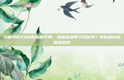 抖音评论24小时自助下单，选错渠道等于白花钱？这份避坑指南请收好