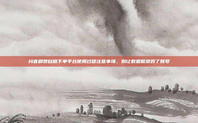 抖音刷赞自助下单平台使用过程注意事项，别让数据繁荣毁了账号