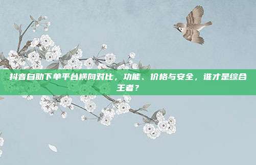 抖音自助下单平台横向对比,功能、价格与安全,谁才是综合王者?