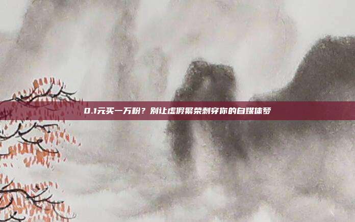 0.1元买一万粉？别让虚假繁荣刺穿你的自媒体梦