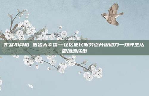 扩容小网格 圈出大幸福—社区便民服务点升级助力一刻钟生活圈加速成型