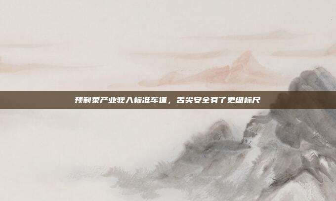 预制菜产业驶入标准车道，舌尖安全有了更细标尺