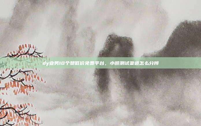 dy业务10个赞低价免费平台,小额测试渠道怎么分辨