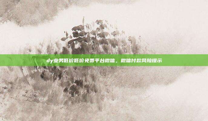 dy业务低价低价免费平台微信,微信付款风险提示