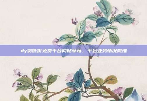 dy赞低价免费平台网站草莓,平台业务情况梳理