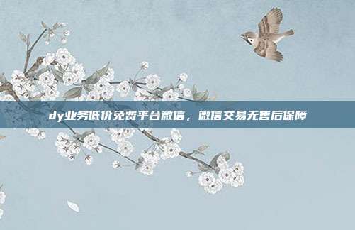 dy业务低价免费平台微信,微信交易无售后保障