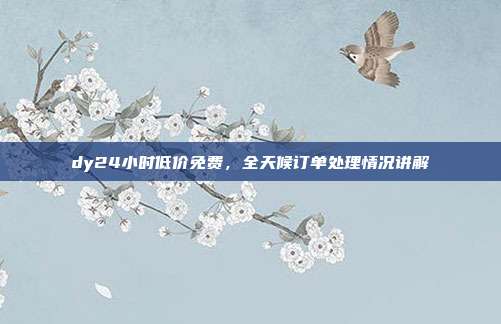 dy24小时低价免费,全天候订单处理情况讲解