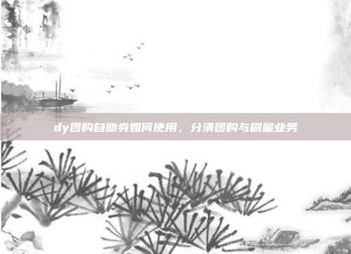 dy团购自助券如何使用,分清团购与刷量业务