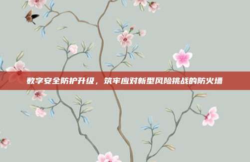 数字安全防护升级，筑牢应对新型风险挑战的防火墙