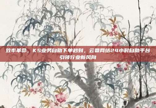 效率革命，KS业务自助下单秒到，云鼎网络24小时自助平台引领行业新风向